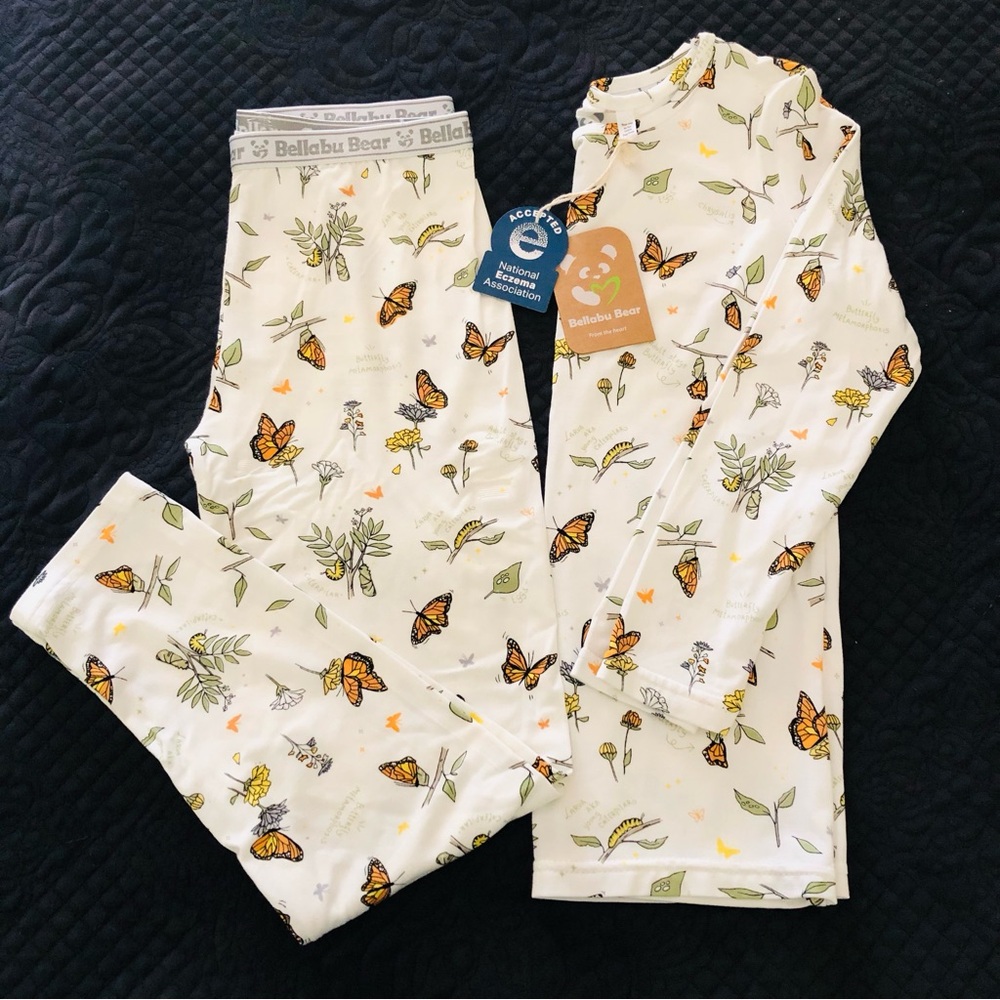 BELLABU BEAR Monarch Butterfly Metamorphosis Pajama Set • 7